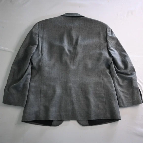 Stafford 42S Gray Herringbone Wool Mens Blazer Jacket Sport Coat‎
